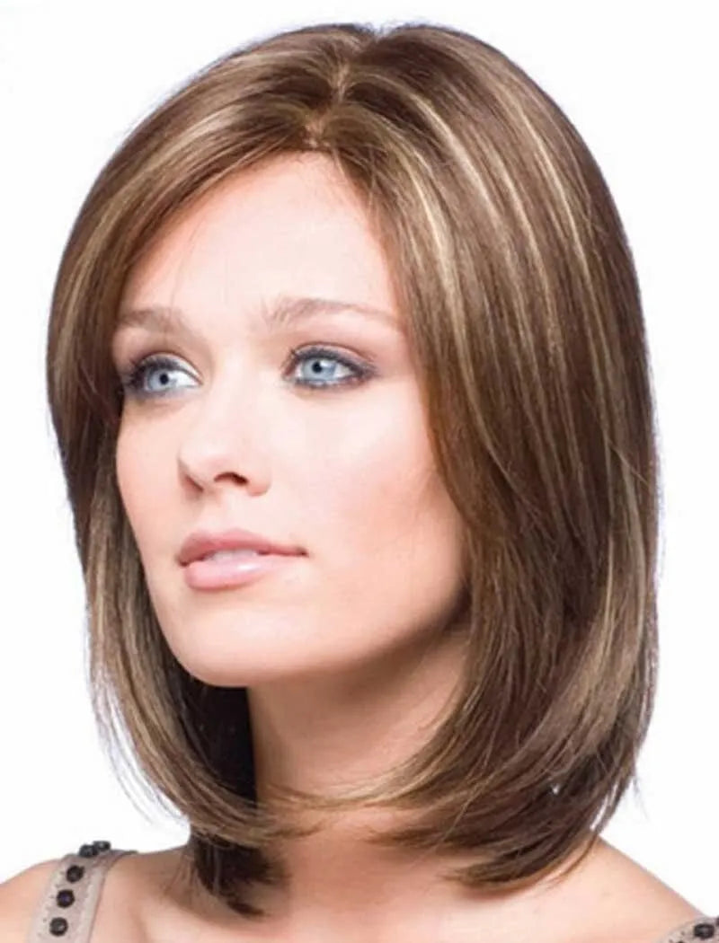 European and American short hair wig 35cm length high temperature wire artificial scalp rose net adjustable fit 52-58cm