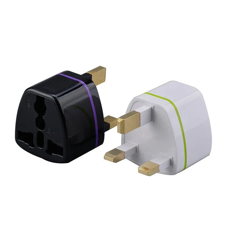 Pure copper global travel adapter plug in white, converting British and European standards, 10A 2500W