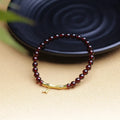 6mm garnet bamboo joint single ring bracelet with manual processing in copper or silver finish
