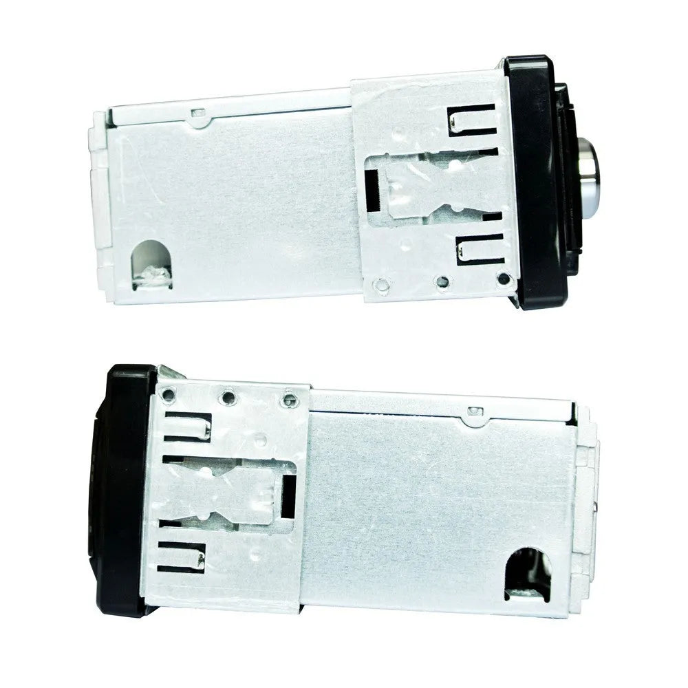 Car stereo with Bluetooth, USB port, SD card slot, auxiliary input, and display screen