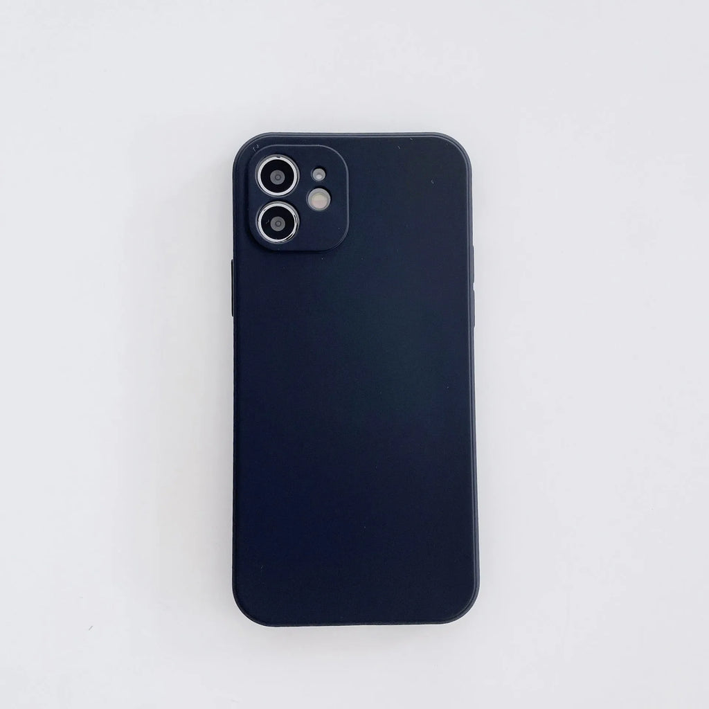 TPU frosted phone case with straight edge Rubik's cube design for Apple iPhone in classic black