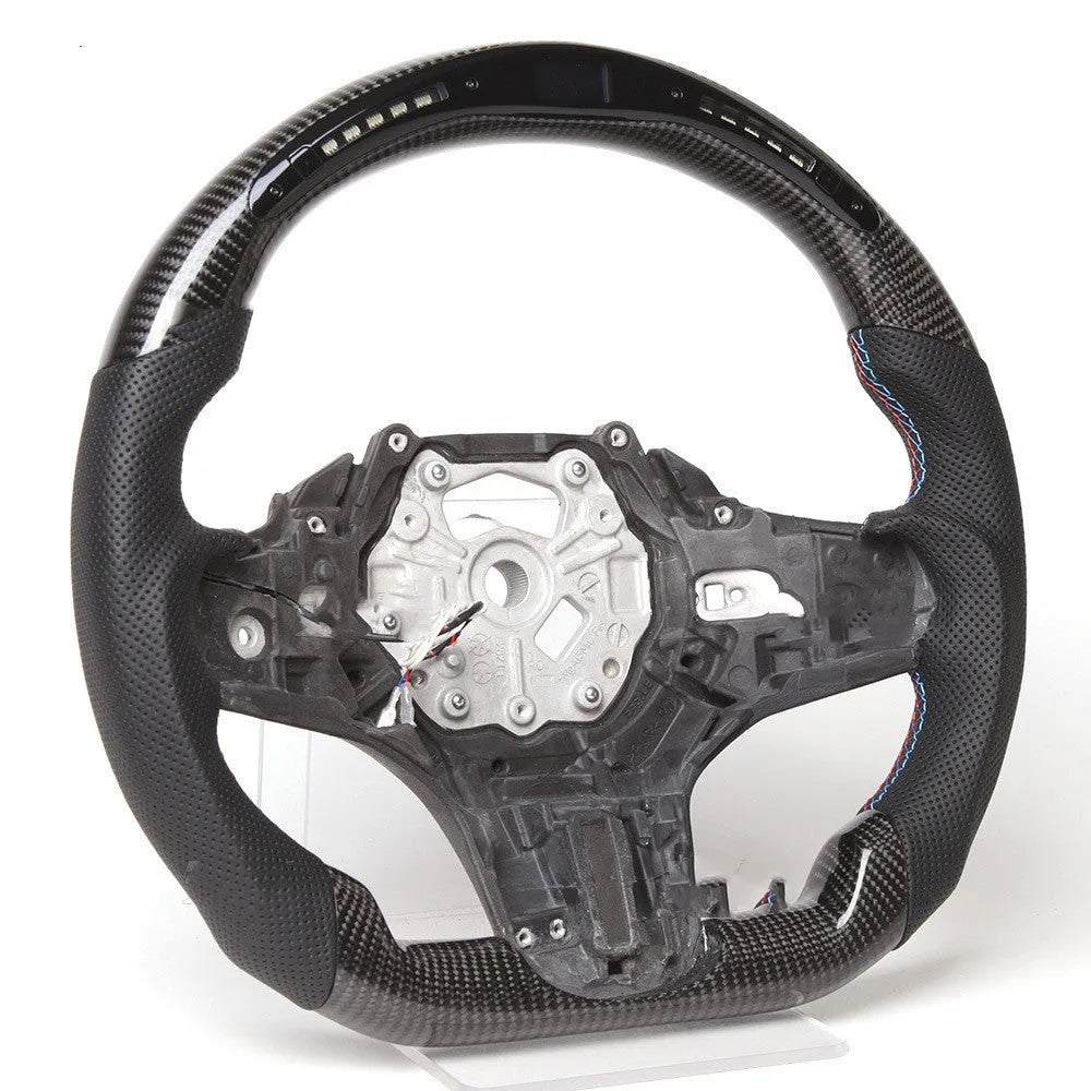 Black carbon fibre LED intelligent sports steering wheel for BMW X3 X5 models