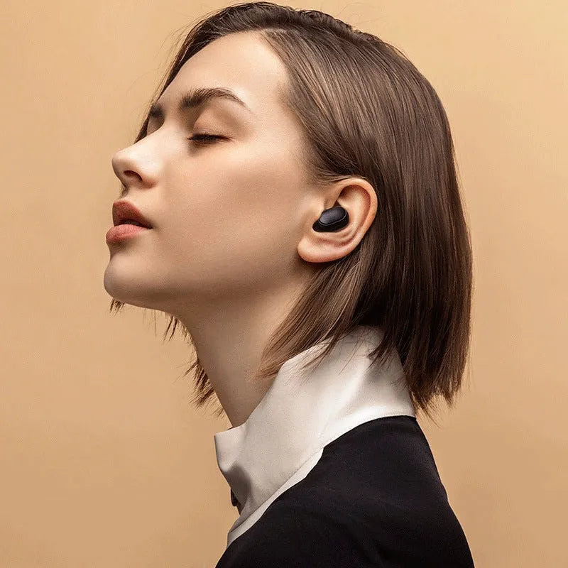 Redmi AirDots 2 true wireless headphones in black with charging case and silicone ear tips