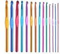 Colored aluminum alloy oxidation crochet set with 14 pieces of aluminium hooks
