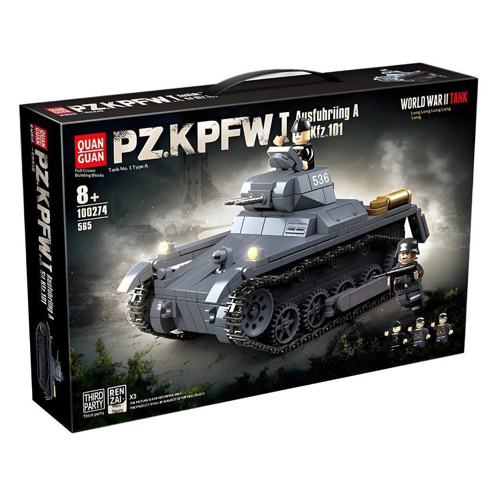 Building Block No.1 Panzer I Ausf A tank model assembly toy with small plastic blocks
