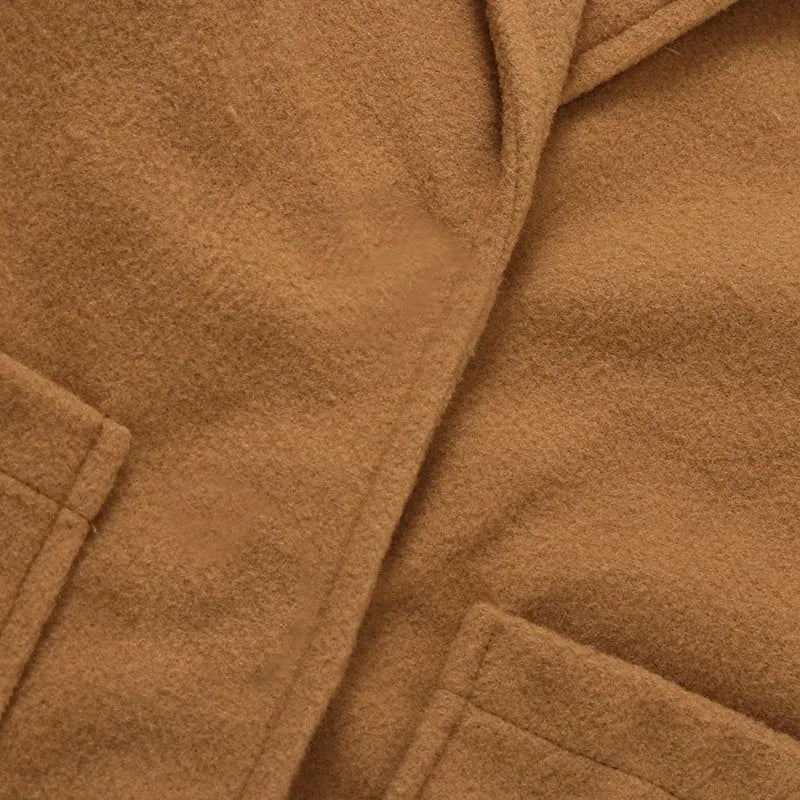 Brown children's woolen coat with suit collar and long sleeves for toddlers 1-3 years