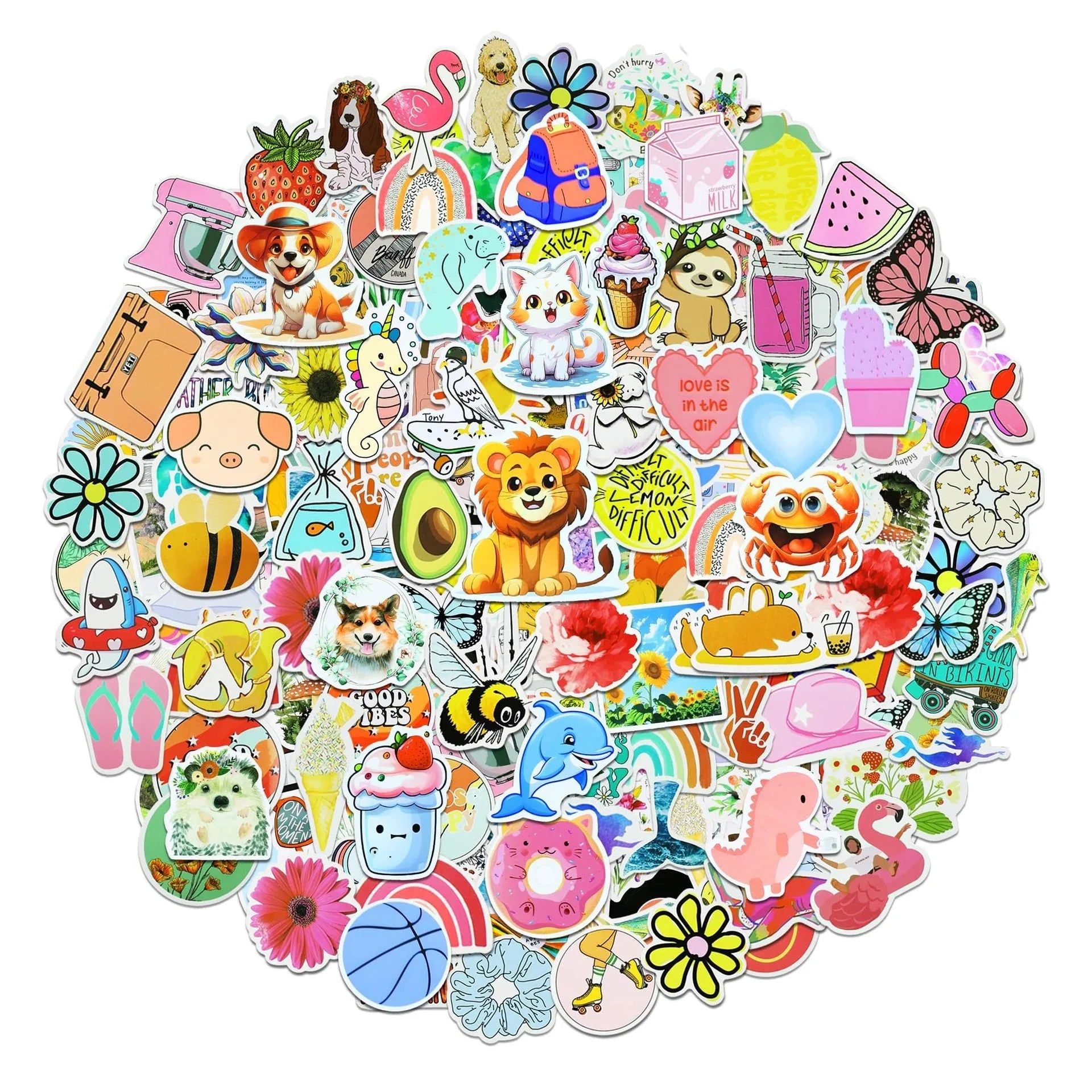 200-piece PVC waterproof style stickers for DIY luggage notebook decoration
