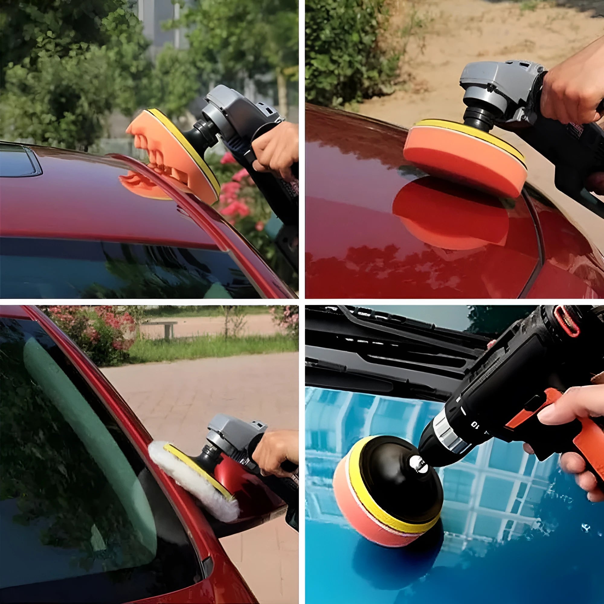 Car Polishing Disc Wool Pad Flat Wave Sponge Wool Ball 80mm 3 Inch M10 Back Fleece for Auto Detailing