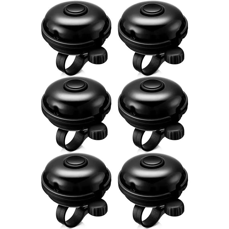 Black flat bicycle bell with 58mm diameter for mountain bike handlebar mounting