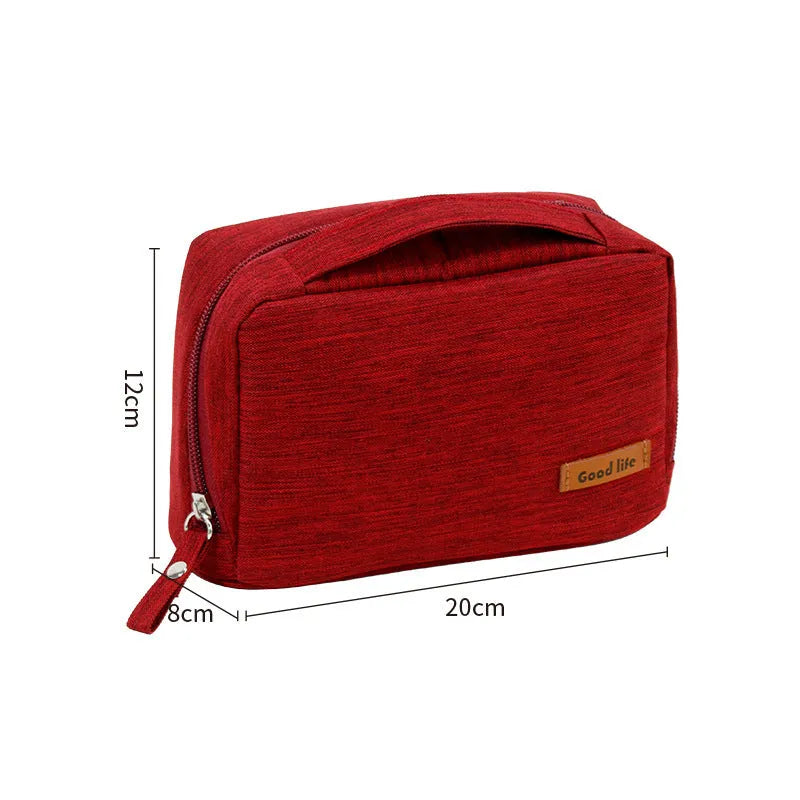 Women's portable waterproof makeup and skincare storage bag in polyester, available in five colours