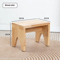 Solid wood shoes changing stool with distressed finish and bracket structure