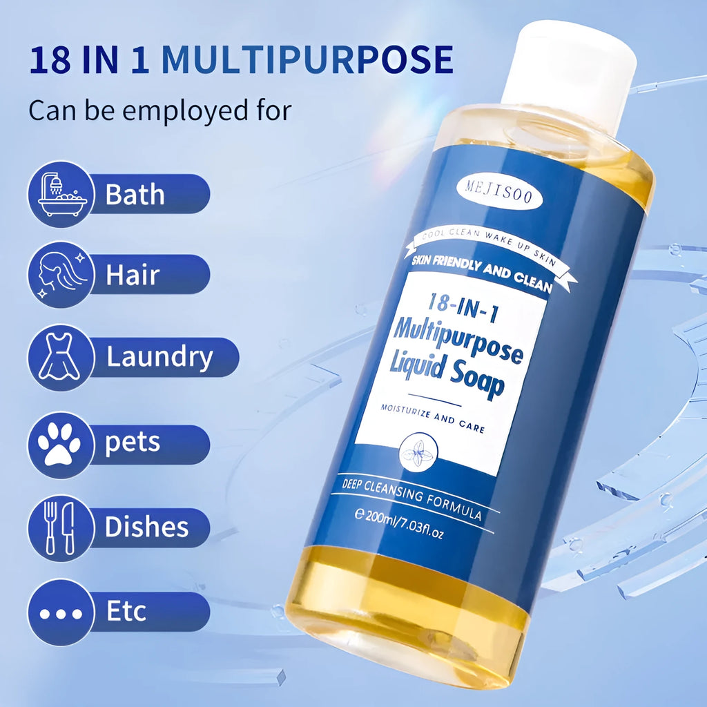 Suitable For Household Herbal Incense 18-in-1 Liquid Soap 200ml bottle for adults neutral skin