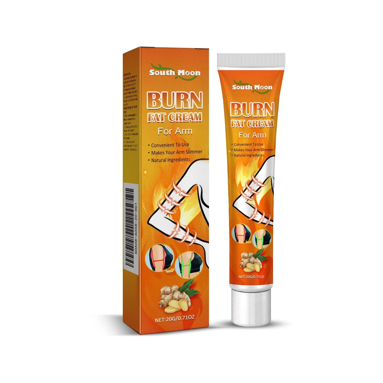 20g tube of body firming massage cream with natural herbal ingredients.