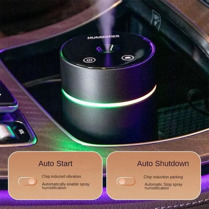 Aluminium car air humidifier and essential oil diffuser with 260ml tank and USB cable