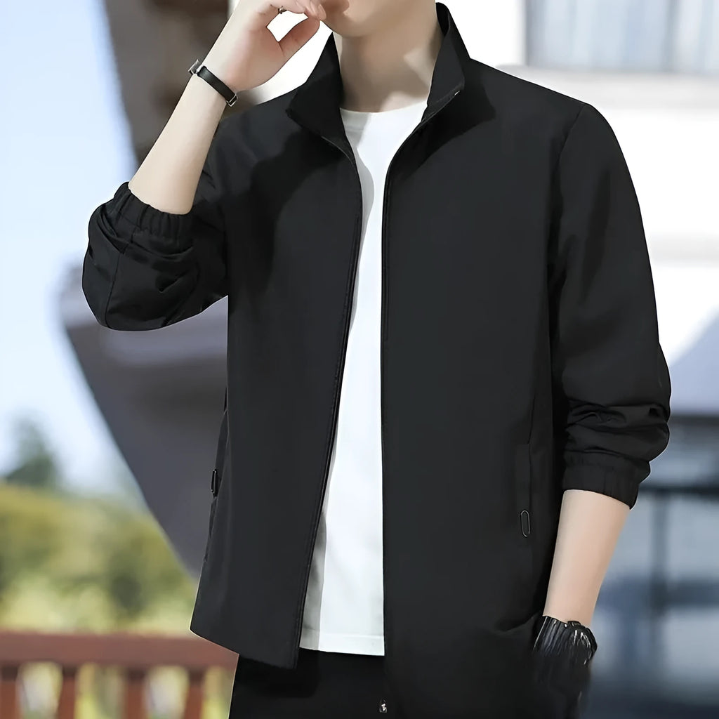 Korean style loose lapel casual jacket in polyester blend fabric available in multiple colours