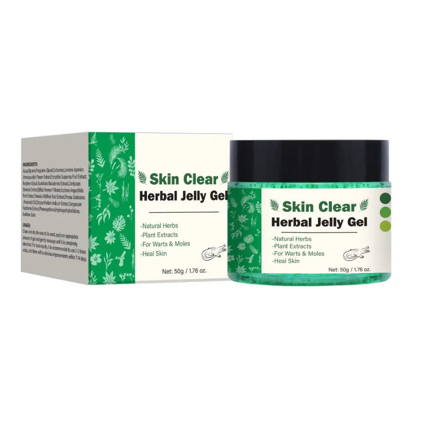 Cross-border clear herbal gel 50g tube with transparent gel visible through packaging