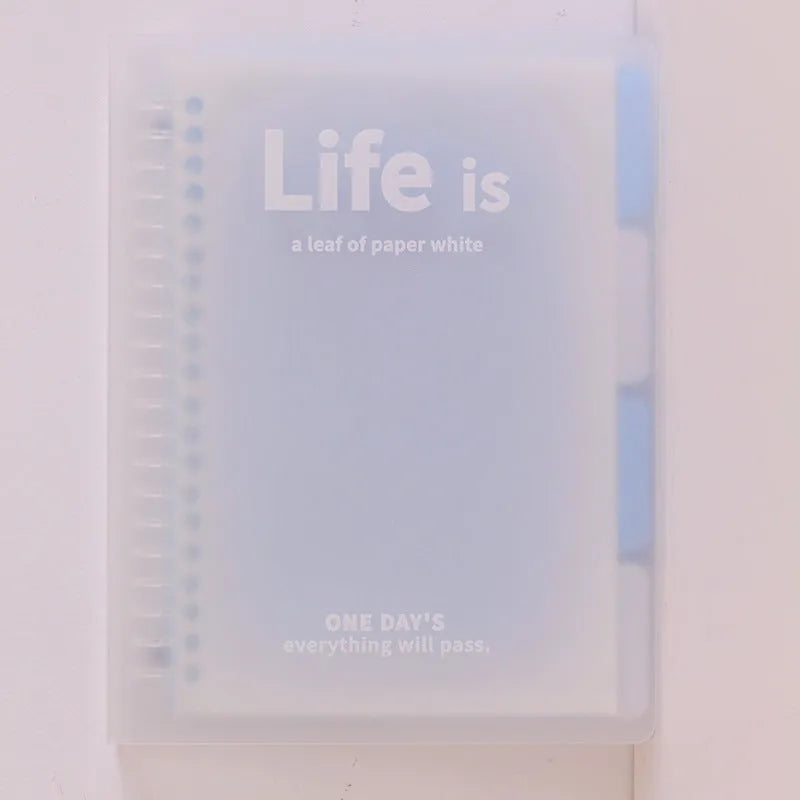 PP cover notebook in Dream Pink colour, A5 size, with lined wood-free paper pages and simple colourful design