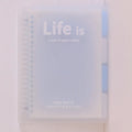 PP cover notebook in Dream Pink colour, A5 size, with lined wood-free paper pages and simple colourful design