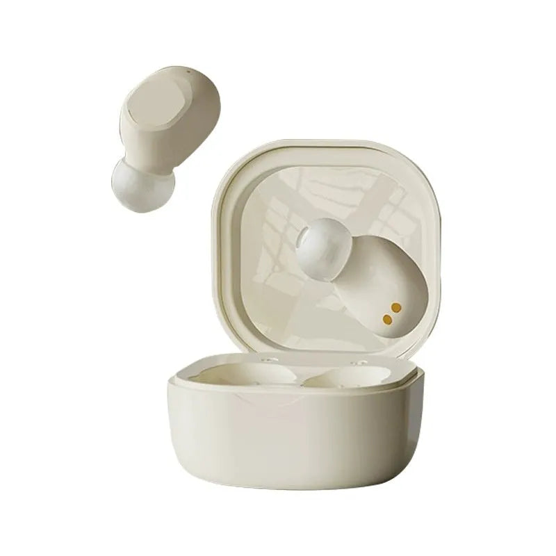 Wireless Bluetooth headset with noise reduction, in-ear plastic design, available in black