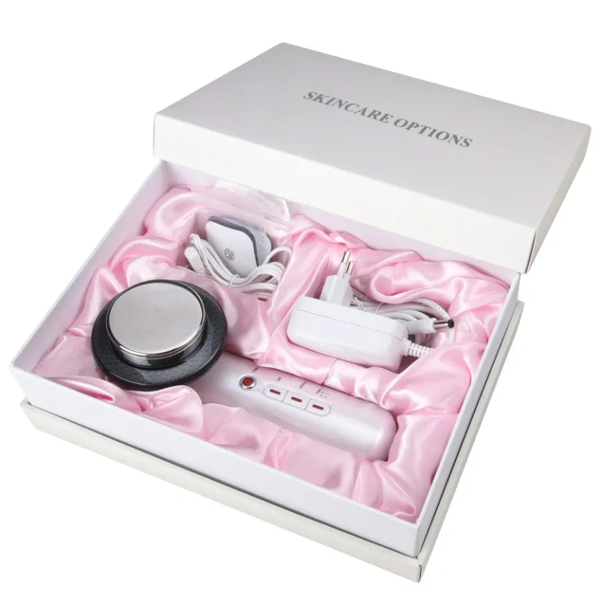 3-in-1 EMS infrared ultrasonic slimming massager with 5 modes and 5 intensities, compact handheld device for body and facial use