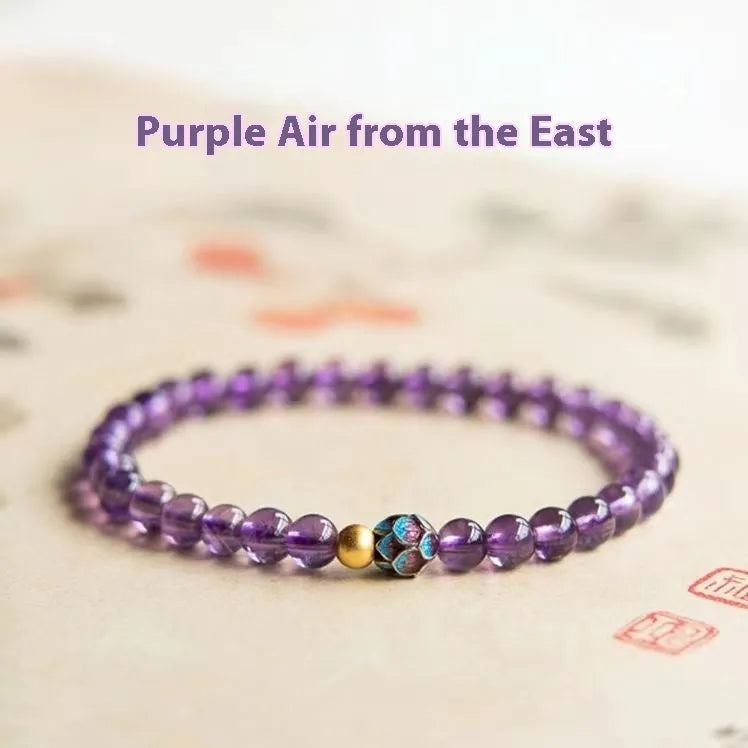 Nine Purple Lotus bracelet retro style women's mixed material bracelet