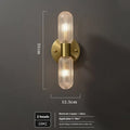 Nordic style dual-head copper wall lamp mounted on white wall showing simple post-modern design