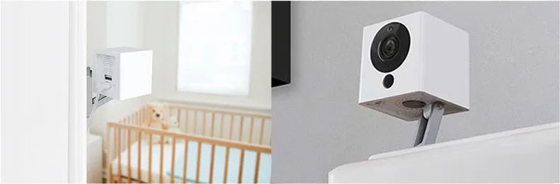 White indoor WiFi monitoring camera with night vision, 50x50x56mm, 1080P resolution