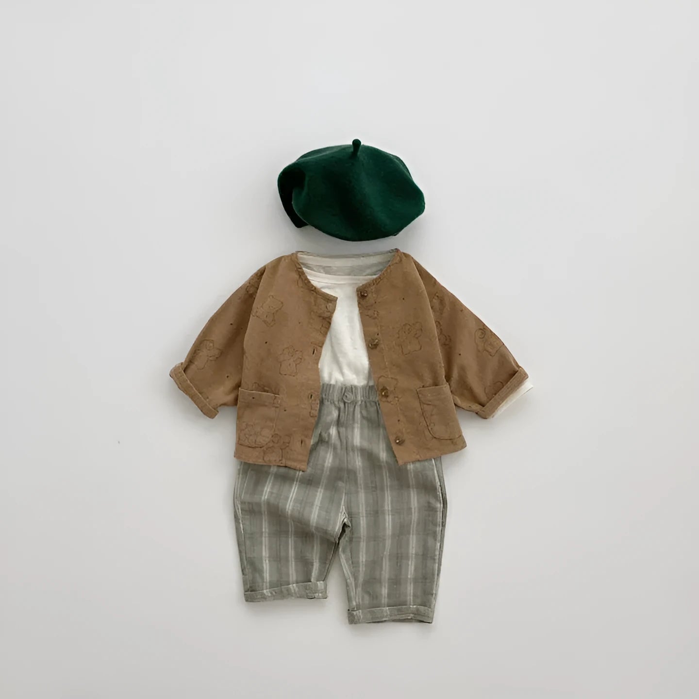 Ins Korean Baby Trousers Plaid Pants for Spring and Autumn Cotton Mid Waist Striped Colour Block Trousers Suitable Height 66cm 73cm 80cm 90cm 100cm Orange Gray Green Plaid