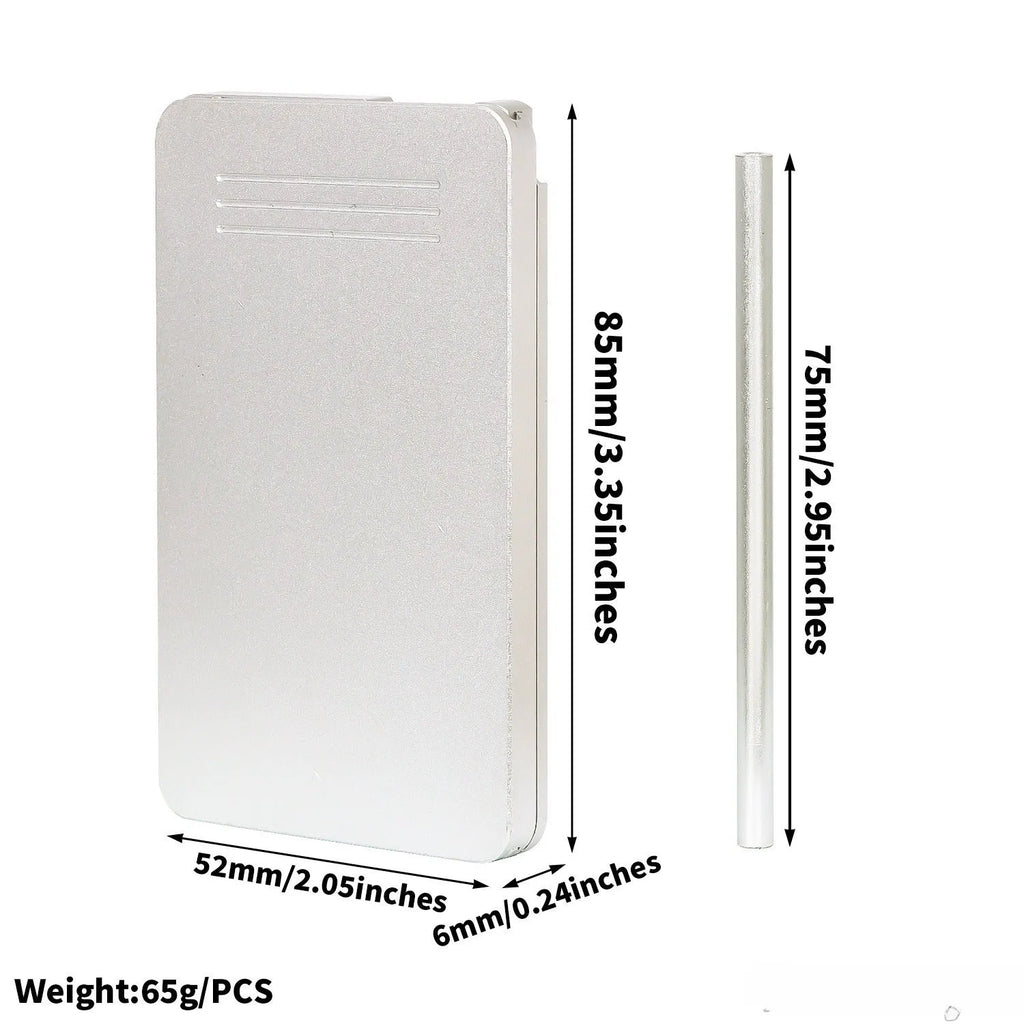 83mm push-pull cigarette case in gold, silver, black, or grey with bottle opener and storage