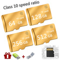 M Series Class 4 SD memory card recorder in gold colour with 128GB capacity label