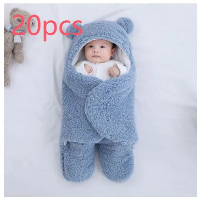 Cotton blend baby quilted sleeping bag wrapper in white plain pattern, 40x62cm size for 3 month old
