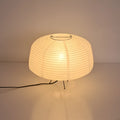 Japanese style Xuan paper table lamp, D39 x H32 cm, with three-colour light source, on a desk.