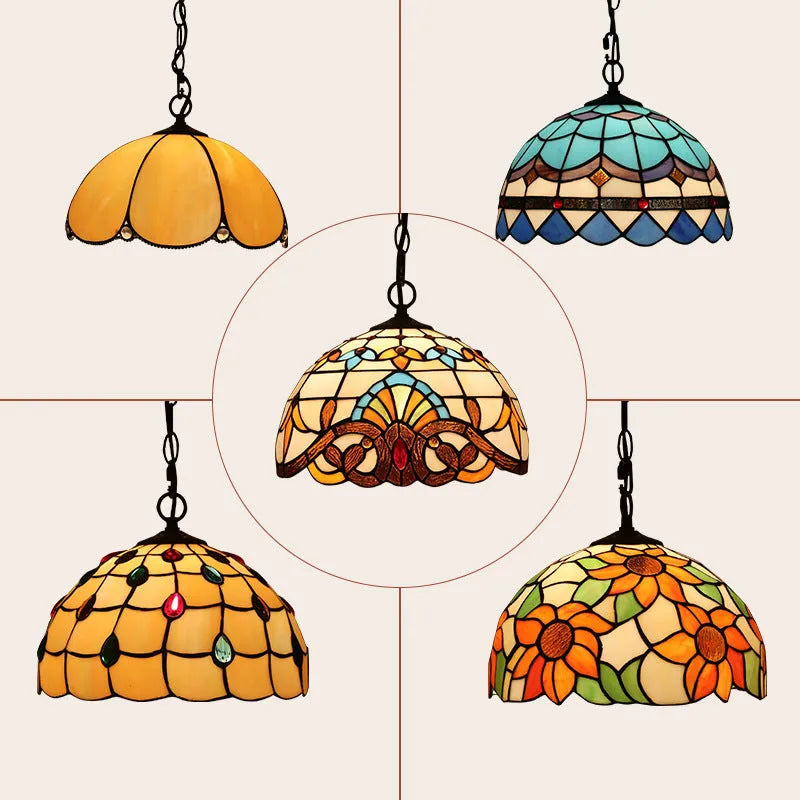 European retro baroque chandelier with coloured glaze finish and abstract styling, hanging ornament light fixture