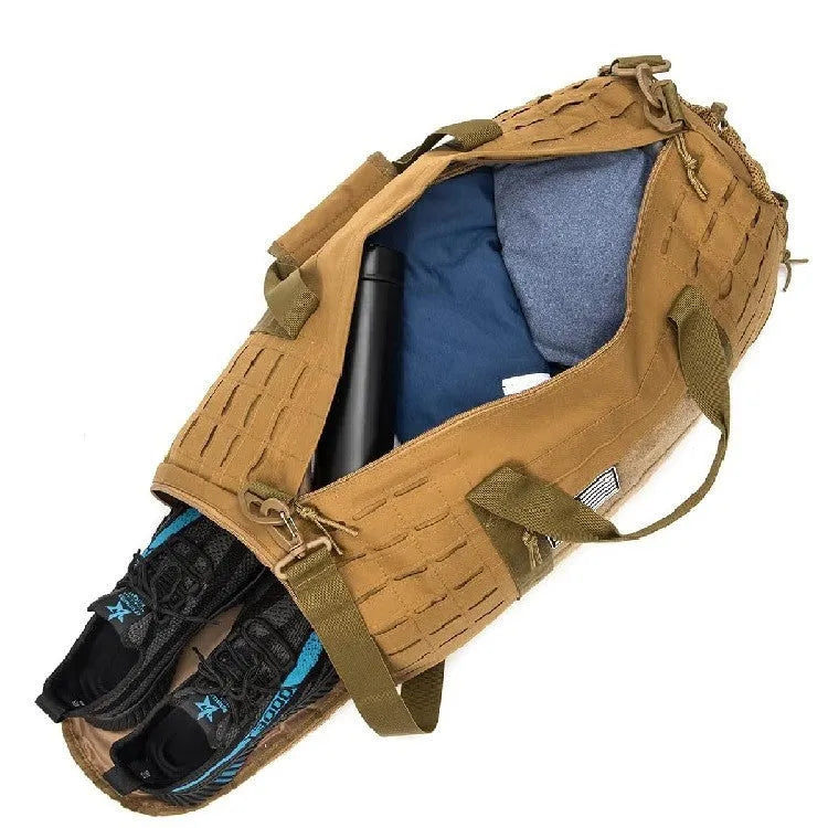 Men's khaki waterproof Oxford cloth sports handbag with an air pillow shoulder strap
