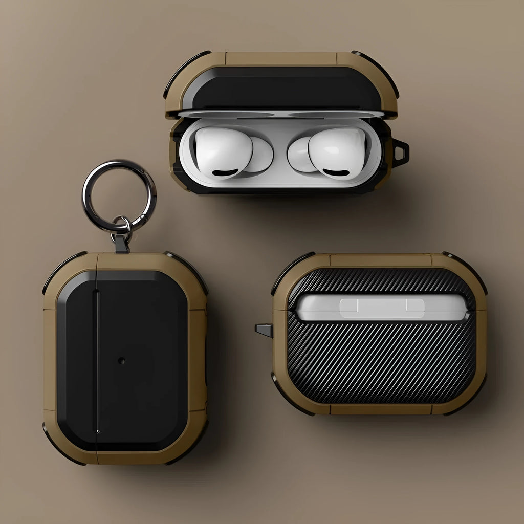 Black TPU and PC protective shell for Apple AirPods Pro charging case