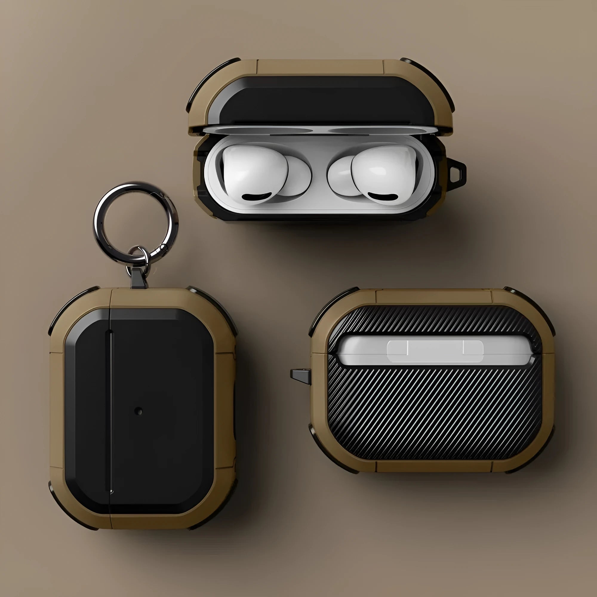 Black TPU and PC protective shell for Apple AirPods Pro charging case