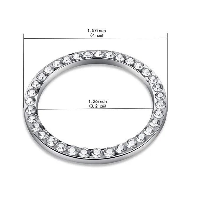 Car diamond-embedded one-click start decorative ring in AB diamond colour on ignition button