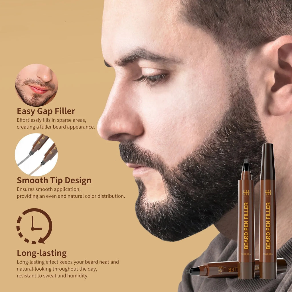 Men's black sweatproof eyebrow pencil for beard and brow definition