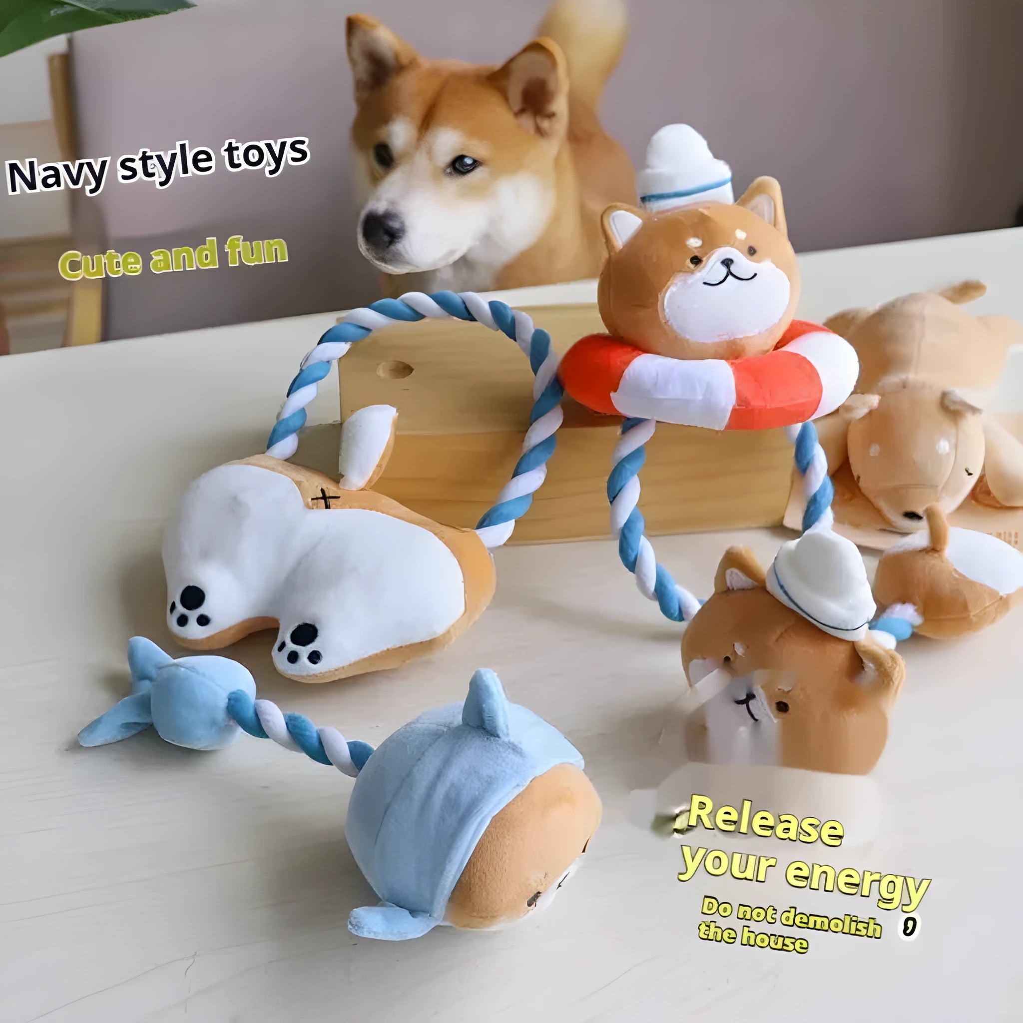 Bite-resistant plush dog toy with handle in Xiaojiu butt style measuring 16x13x15cm