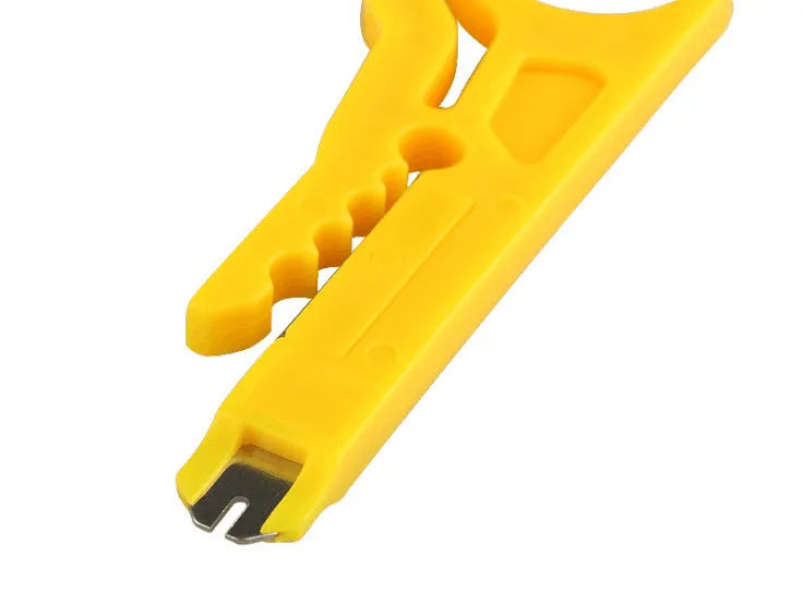 Yellow rubber mini portable wire stripper tool for 0.6mm network and telephone cables