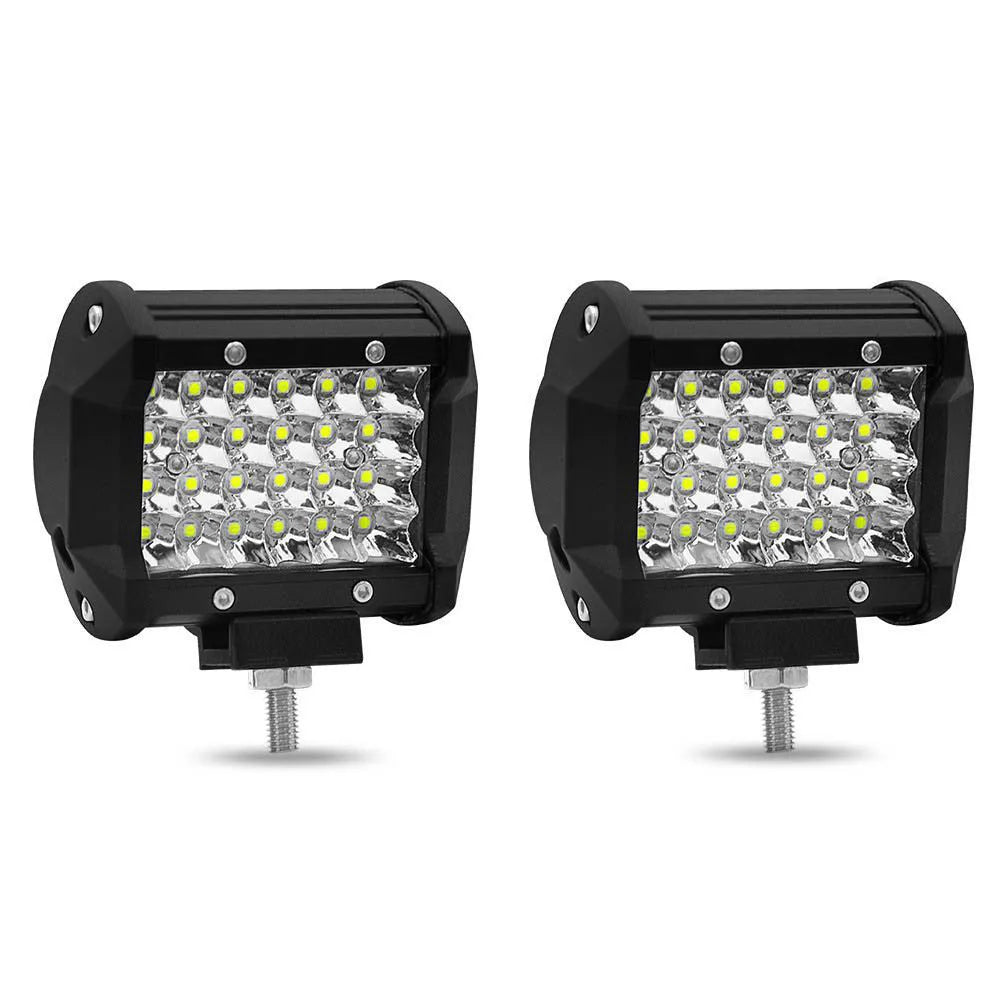 Black 4-row high-power LED strip light with aluminium case and stainless steel bracket