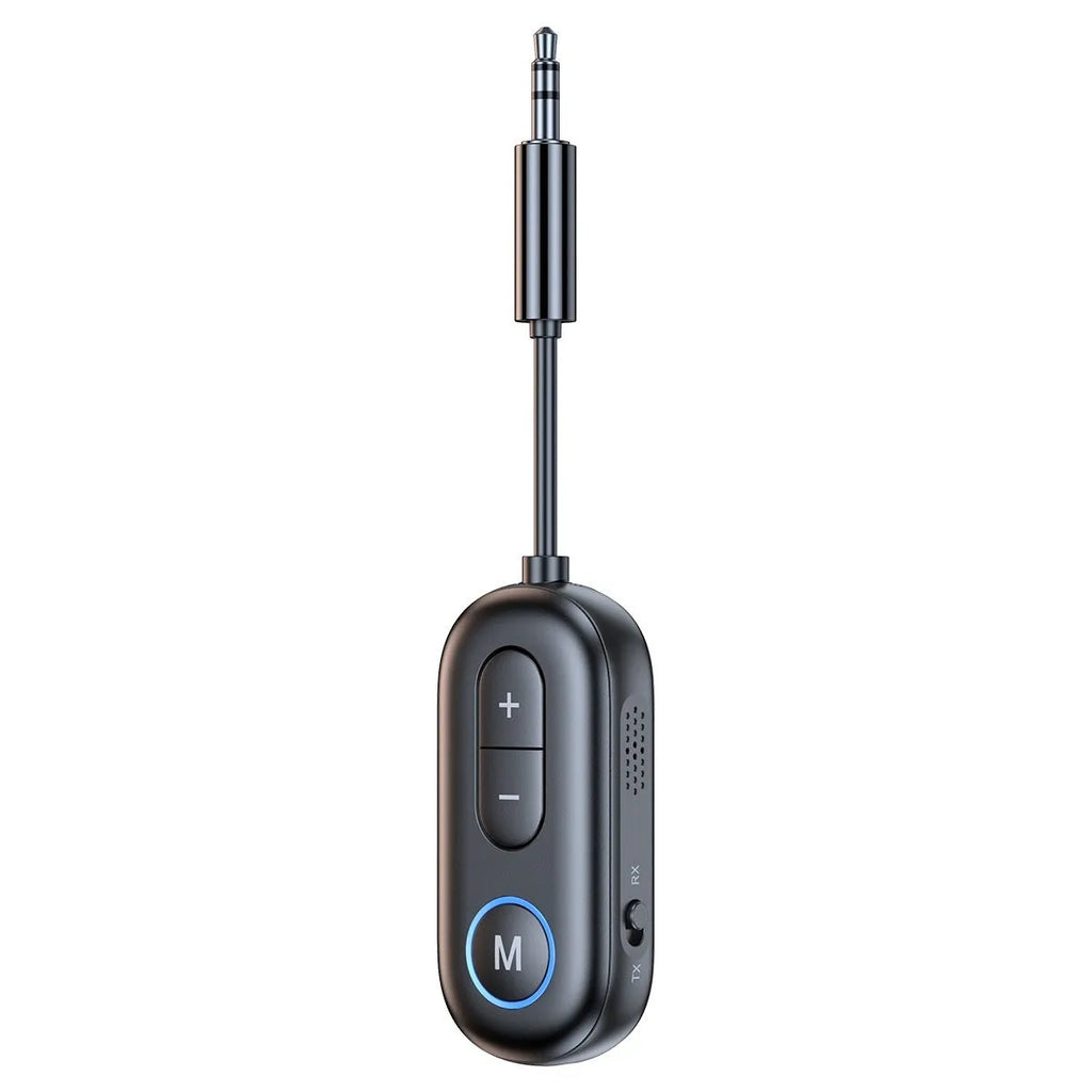 Bluetooth 5.4 receiver and transmitter adapter with 3.5mm plug for car, aircraft, TV, and fitness wireless audio streaming