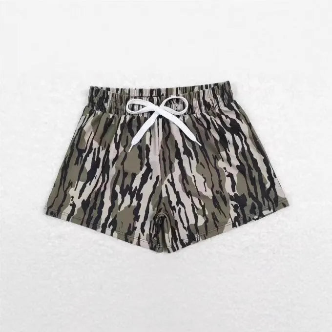 Boys' straight-leg sports shorts in lightweight polyester fabric, shown in one of six available colours.