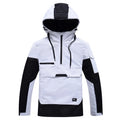 Contrast colour windproof waterproof couple ski hoodie in blue, polyester fibre, 15000mm rating, sizes S-XXL