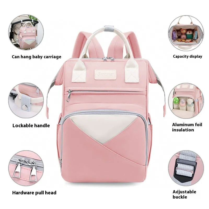 Large-capacity multi-compartment thermal insulation backpack in nylon fabric, available in multiple colours