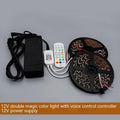Programmable voice controlled LED strip light in black FPCB with multi-colour lighting effect