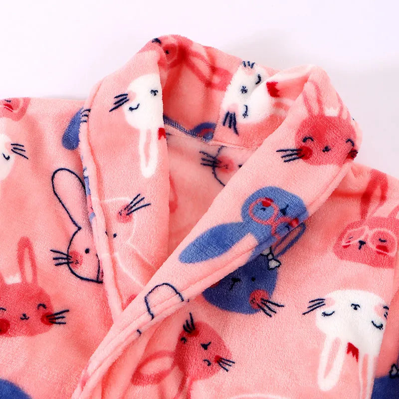 Children's flannel pajamas in purple mermaid design, unisex, size 110-170cm, autumn winter sleepwear