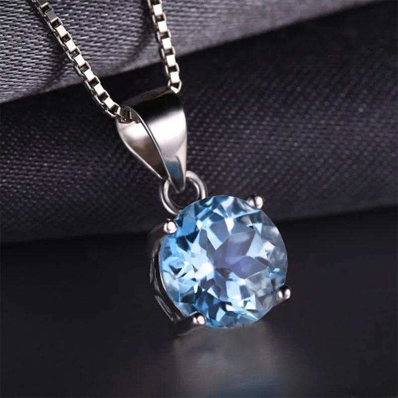 Silver women's stud earrings necklace and bracelet set with pendant 15mm ring 7mm