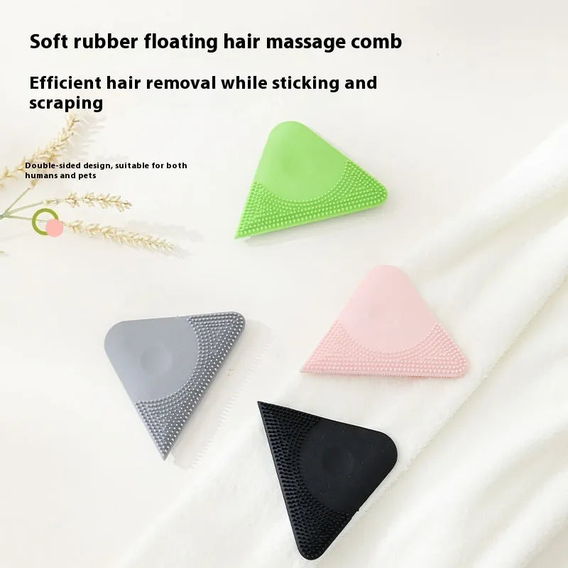 Dual-sided pet hair scraper and grooming comb in avocado green colour.