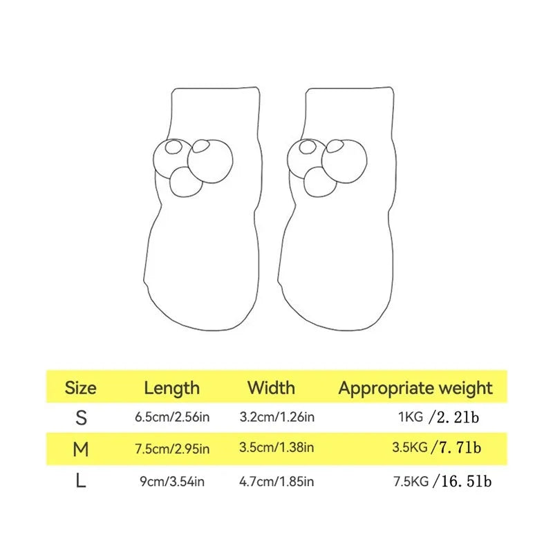 Dog all-season universal socks with cute big eyes and anti-slip particles on the bottom, in green colour